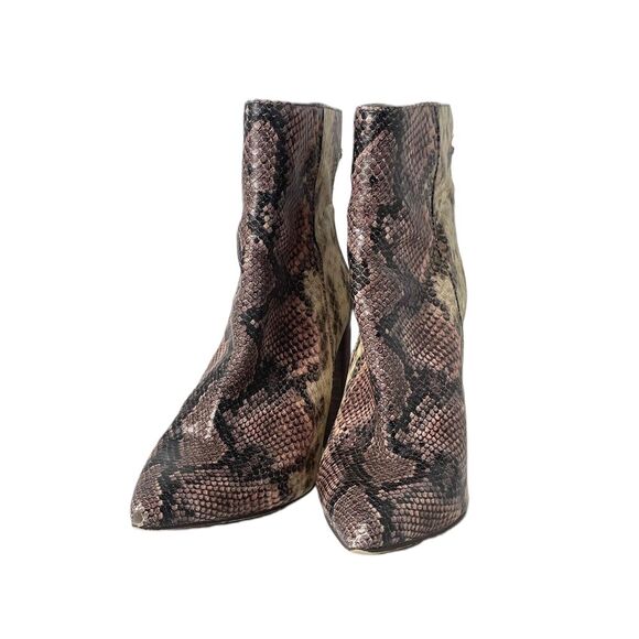 Steve Madden 6.5M Snake Print Trista Pointed Toe Ankle Boots Chic Versatile - Picture 2 of 8